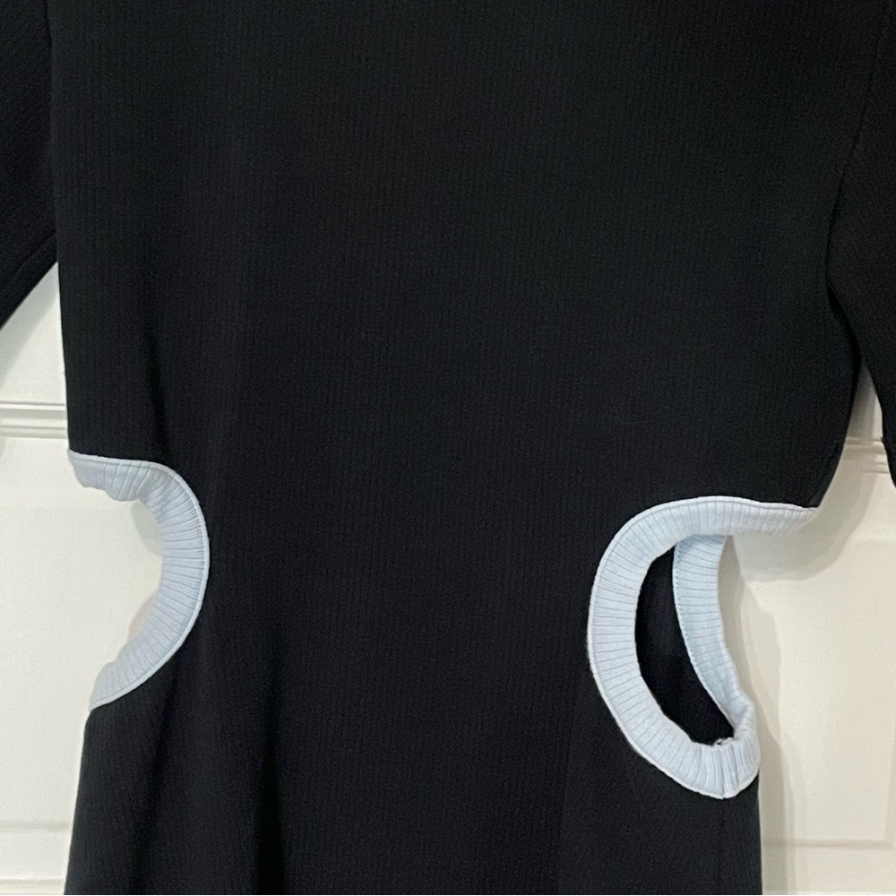 Third Form Ring Around Tee Mini Dress Black Blue Trim 4 Cutout Casual Chic - Picture 6 of 11